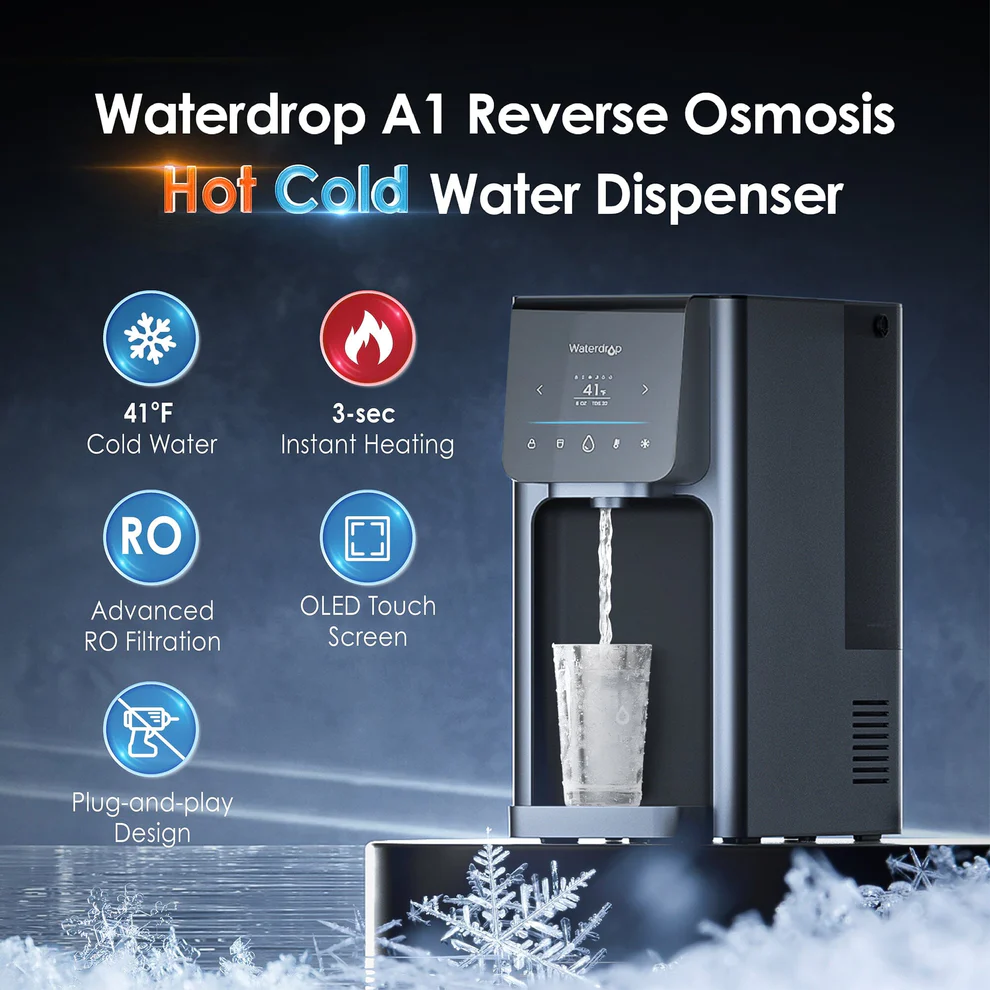 waterdrop a1 hot/cold countertop reverse osmosis water filter